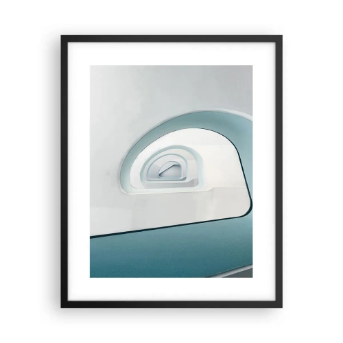 Póster en marco negro - Espiral del río azul - 40x50 cm