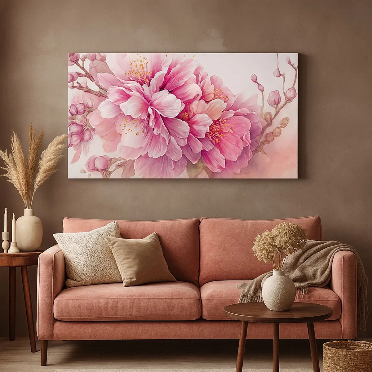 Cuadro sobre lienzo - Impresión de Imagen - Flor de cerezo - 100x40 cm