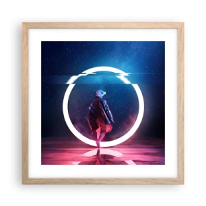 Póster en marco roble claro - Entre mundos - 40x40 cm