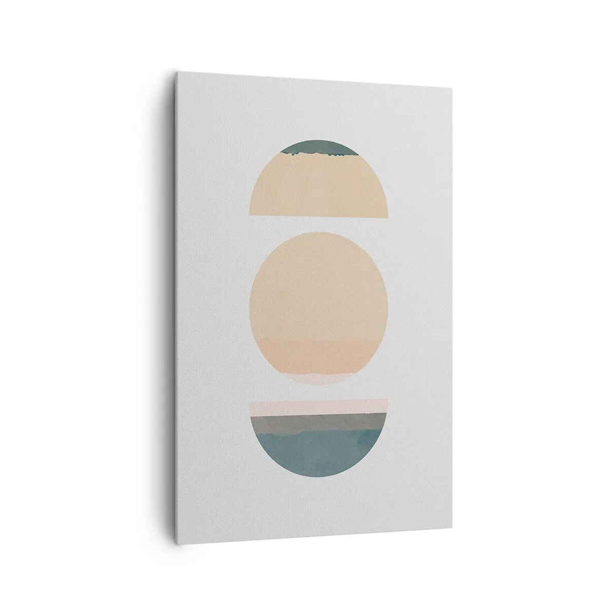 Cuadro sobre lienzo - Impresión de Imagen - Formas geométricas abstractas en colores pastel - 80x120cm - Círculo tras círculo - Decoración de pared moderna para salón y dormitorio ARTTOR