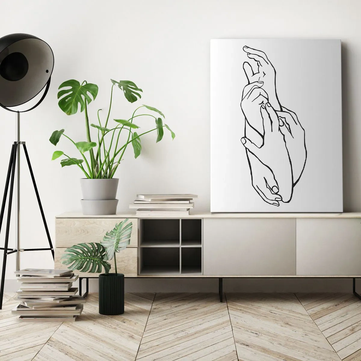 Cuadro sobre lienzo - Impresión de Imagen - El tacto - 65x120 cm