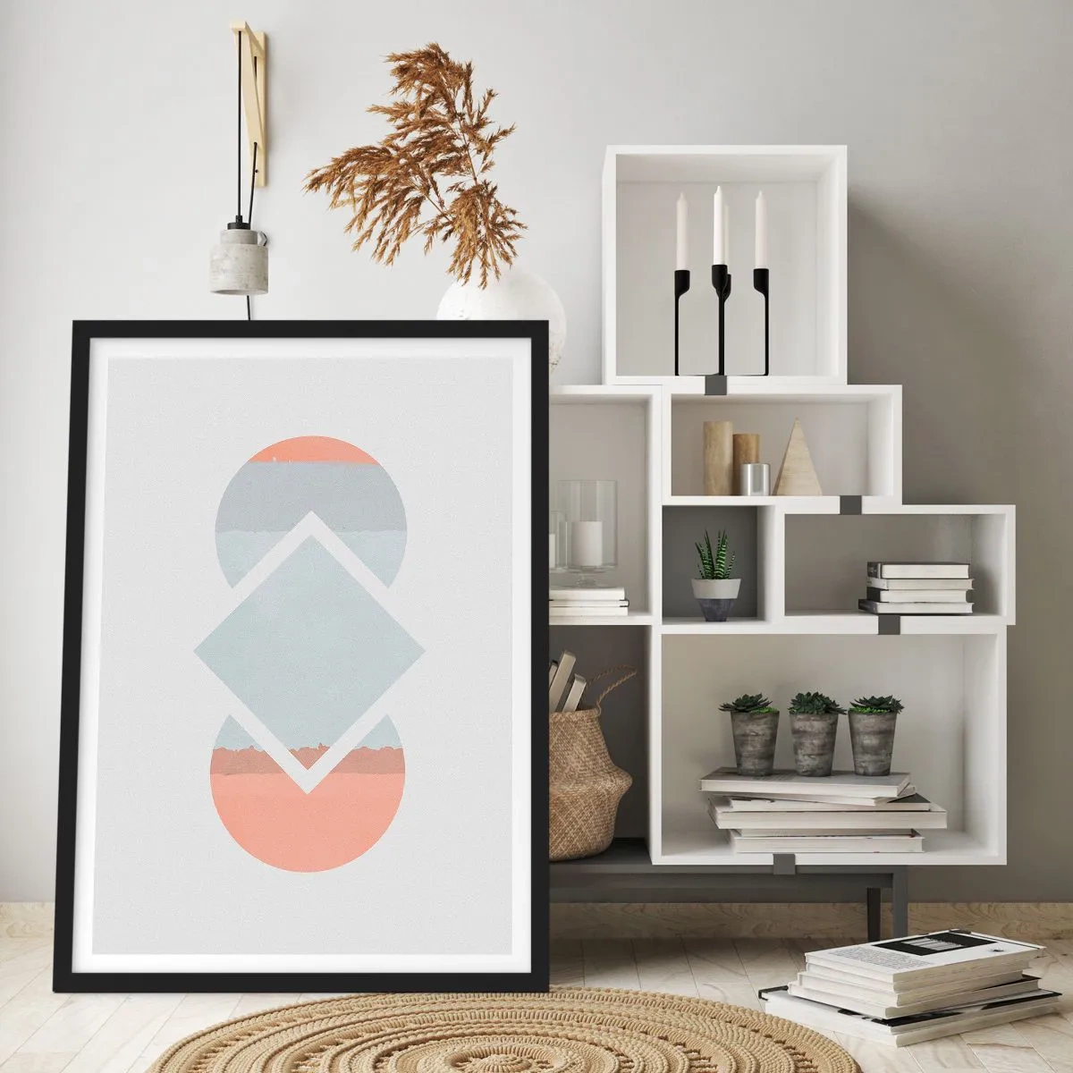 Póster en marco negro - Arte geométrico - 40x50 cm