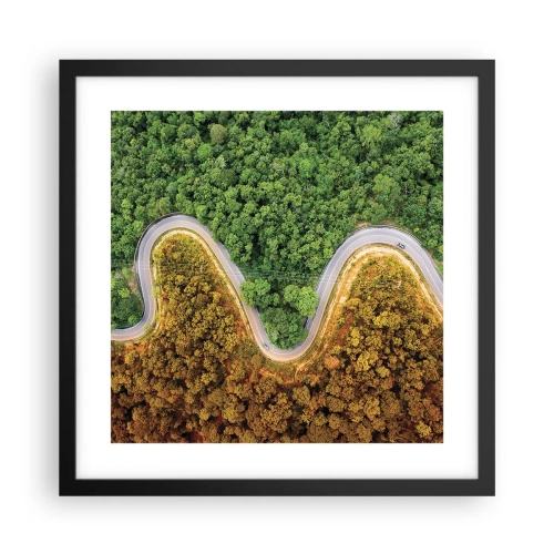 Póster en marco negro - Frontera serpenteante - 40x40 cm