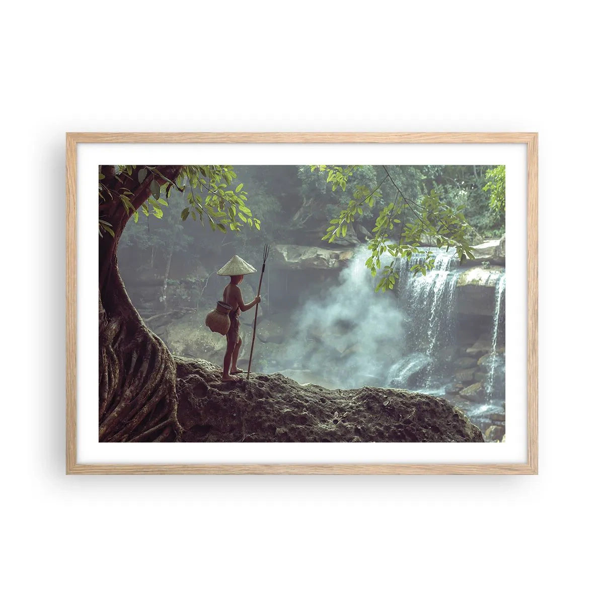 Póster en marco roble claro - Amistad con la naturaleza - 70x50 cm