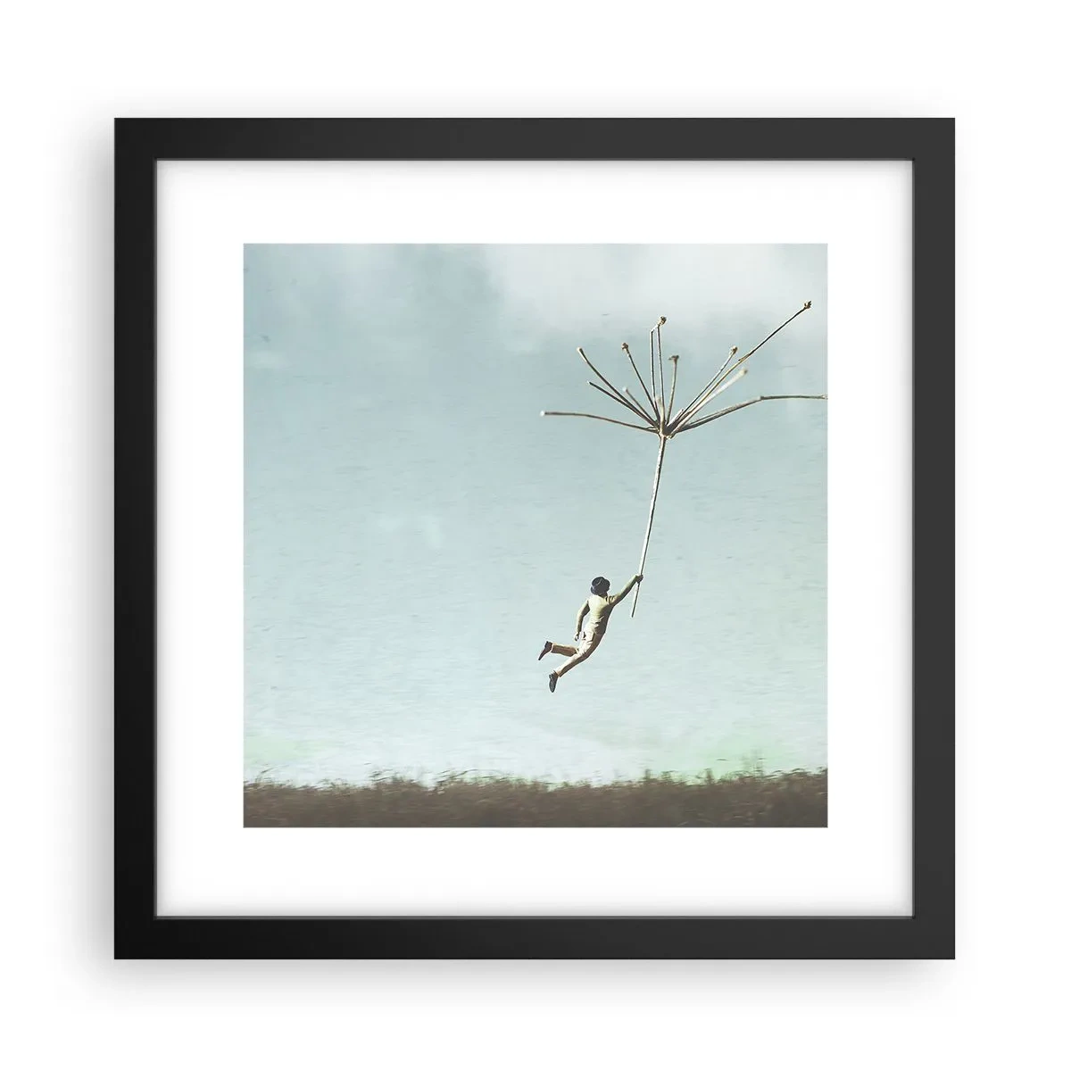 Póster en marco negro - Bailando con la brisa - 30x30 cm