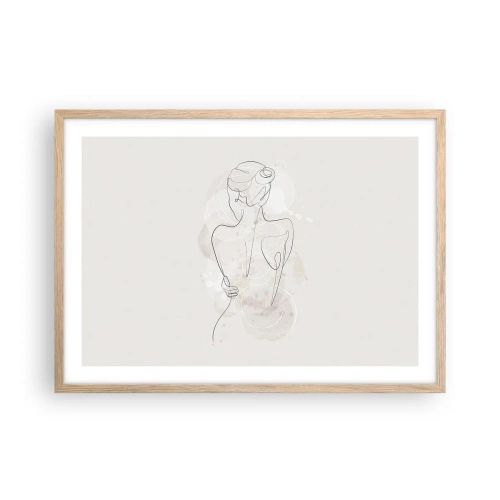 Póster en marco roble claro - Como un cuerpo sensible - 70x50 cm