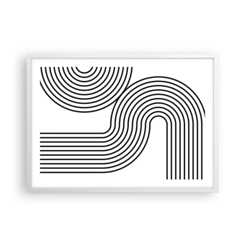 Póster en marco blanco - En una curva - 70x50 cm