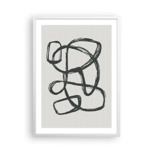 Póster en marco blanco - Abstracción en bucle - 50x70 cm