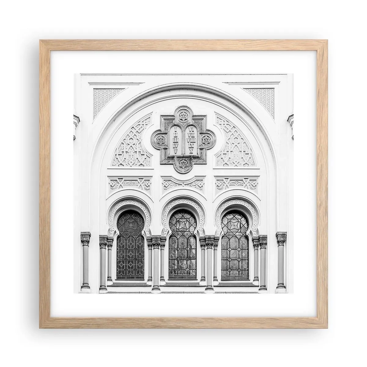 Póster en marco roble claro - En la frontera de las culturas - 40x40 cm