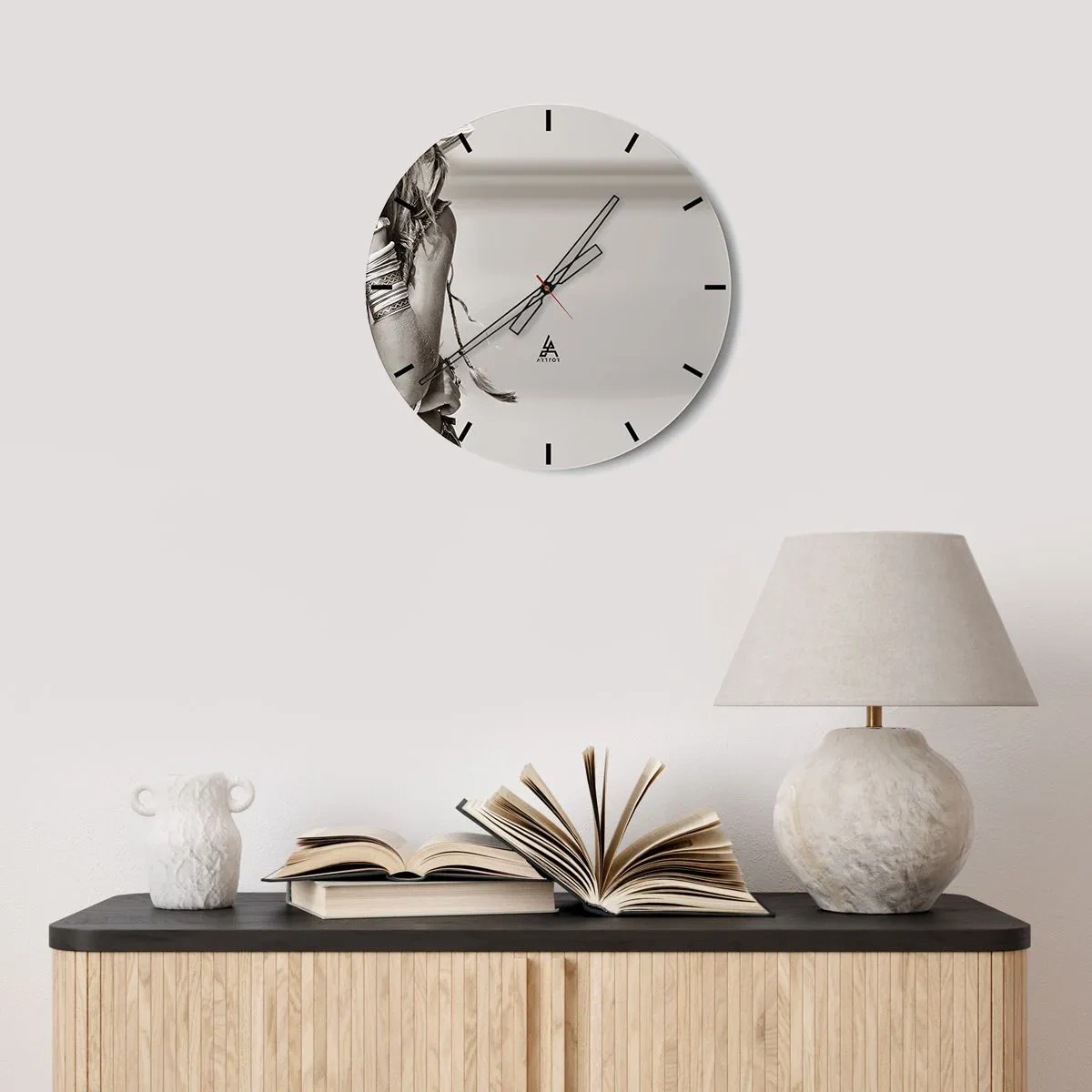 Reloj de pared - Reloj de vidrio - Libertad natural - 40x40 cm