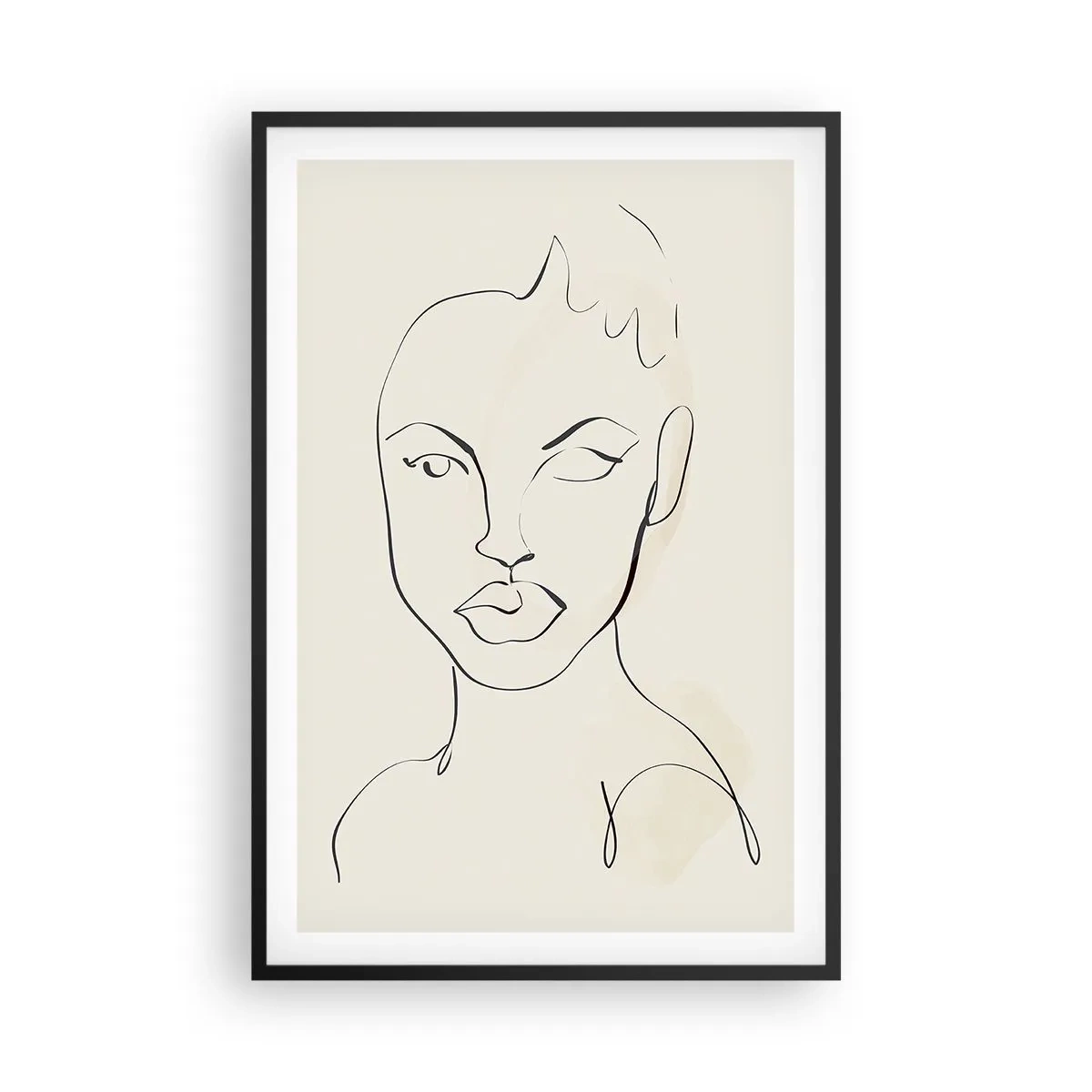 Póster en marco negro - Un esbozo de sensualidad - 61x91 cm