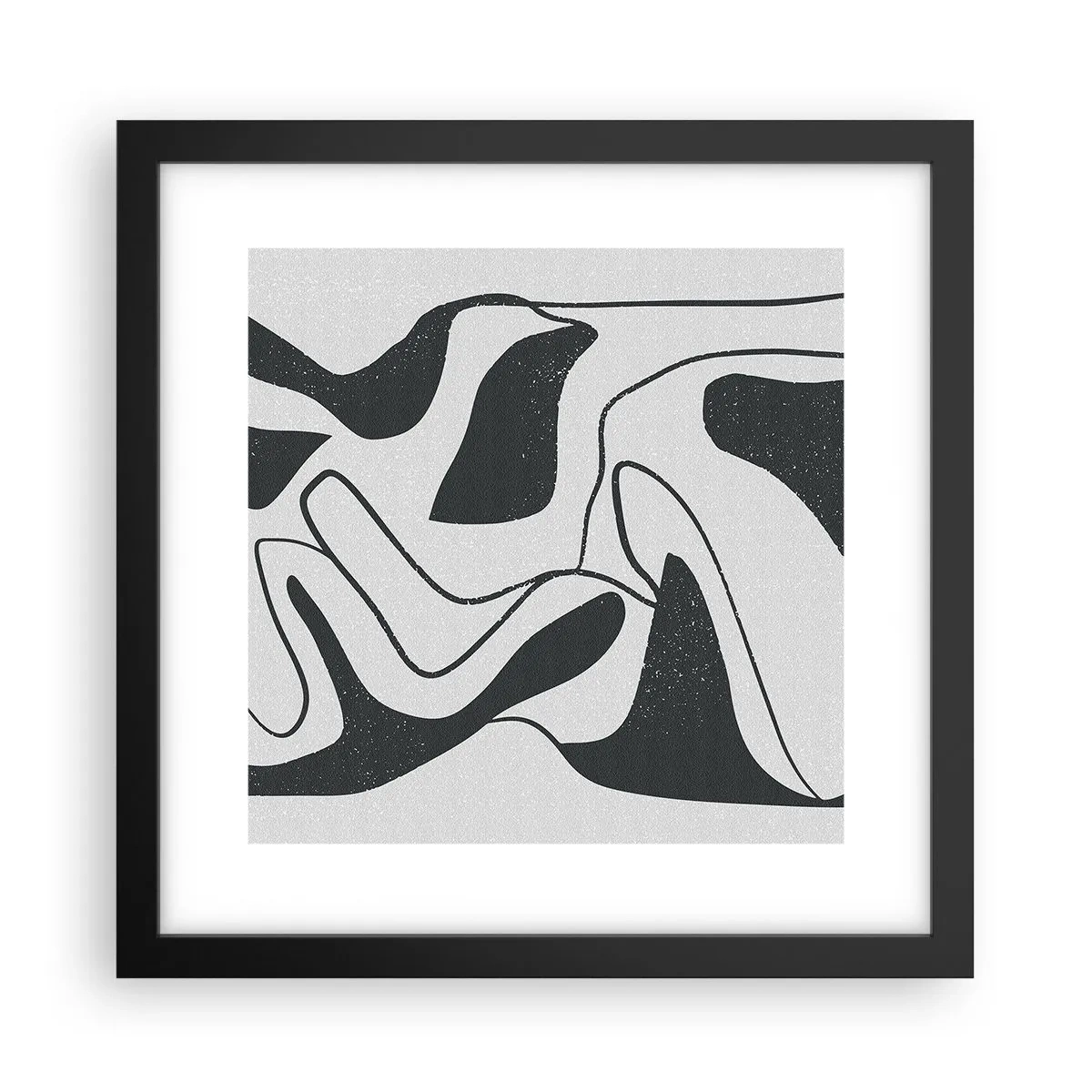 Póster en marco negro - Juego abstracto en un laberinto - 30x30 cm