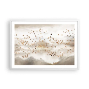 Póster en marco blanco - Es hora... - 70x50 cm