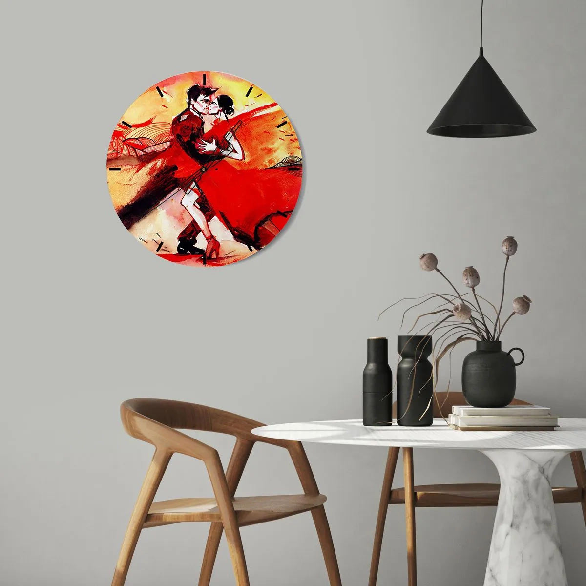 Reloj de pared - Reloj de vidrio - Ritmo púrpura de la pasión - 40x40 cm
