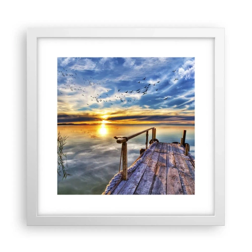 Póster en marco blanco - El viento se va a descansar - 30x30 cm