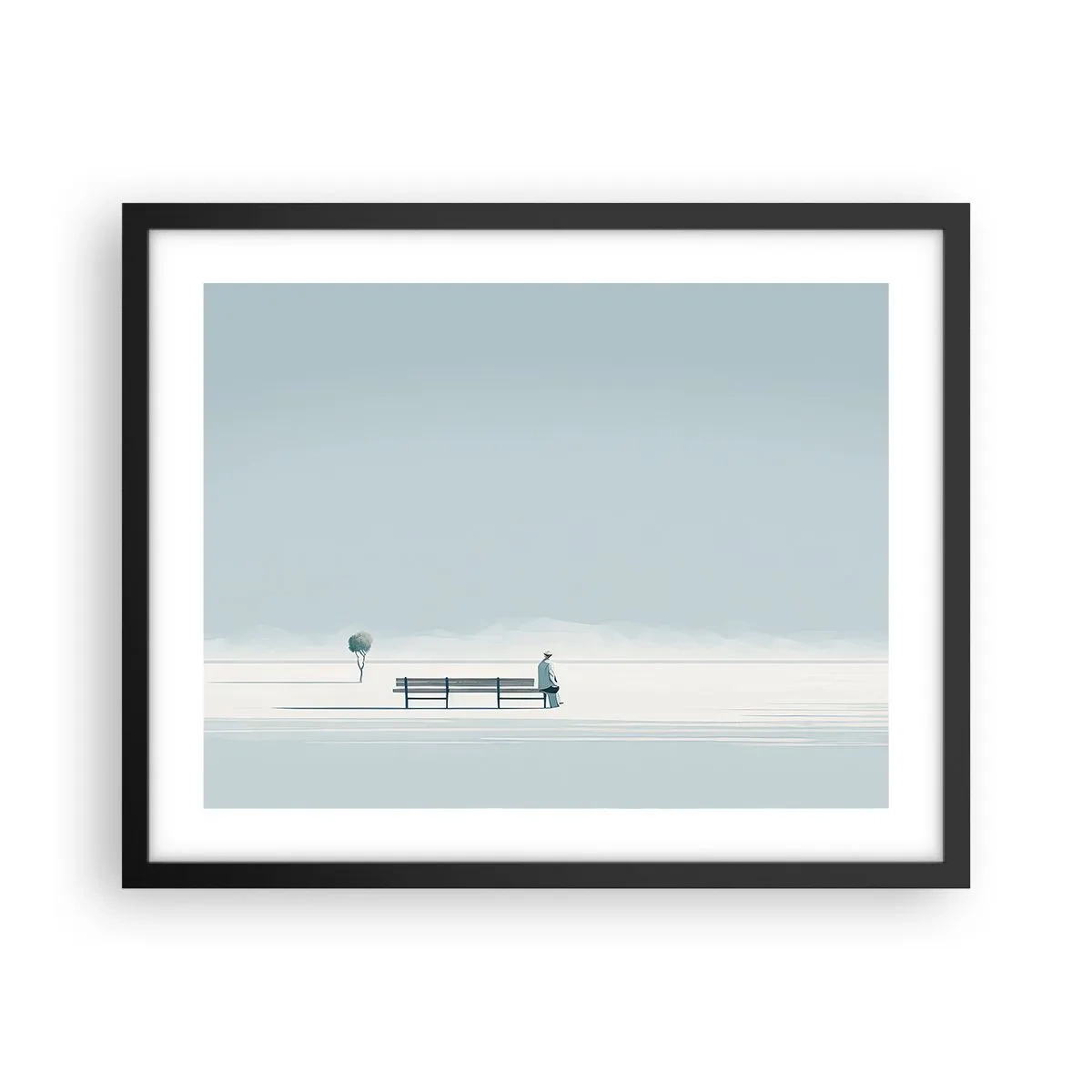 Póster en marco negro - Sí, estoy esperando - 50x40 cm