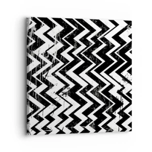 Cuadro sobre lienzo - Impresión de Imagen - Zig-blanco, zag-negro - 30x30 cm