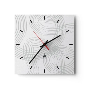 Reloj de pared - Reloj de vidrio - Un patrón sutil con líneas entrelazadas en tonos claros. - 30x30cm - No hay camino recto - Decoración de pared moderna para salón y dormitorio ARTTOR