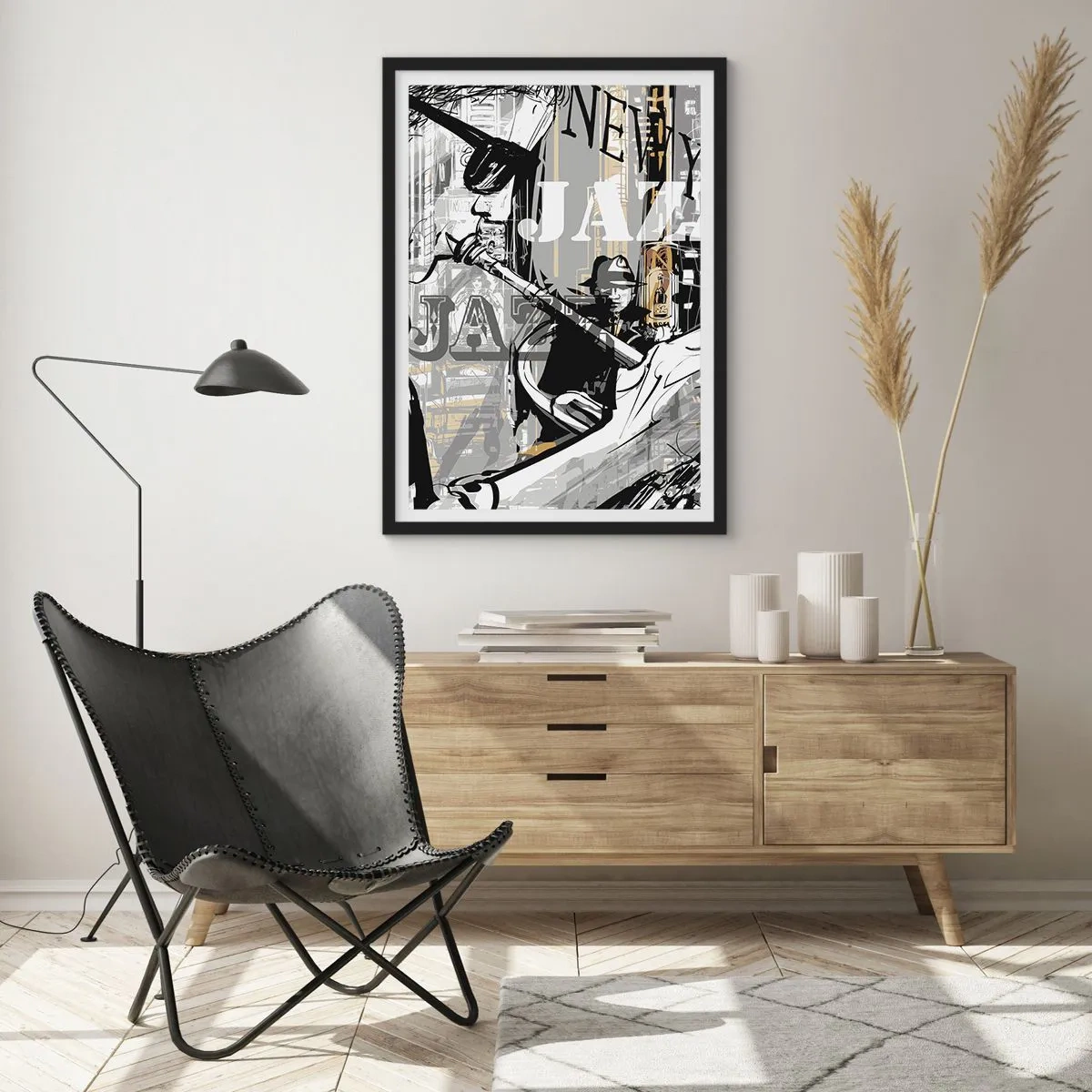 Póster en marco negro - Al ritmo de Nueva York - 40x50 cm