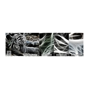 Muestra de fotomural autoadhesivo Deluxe Sticker - Un estudio sobre la ligereza felina - Abstracción, Tigre, animales - 100x30 cm