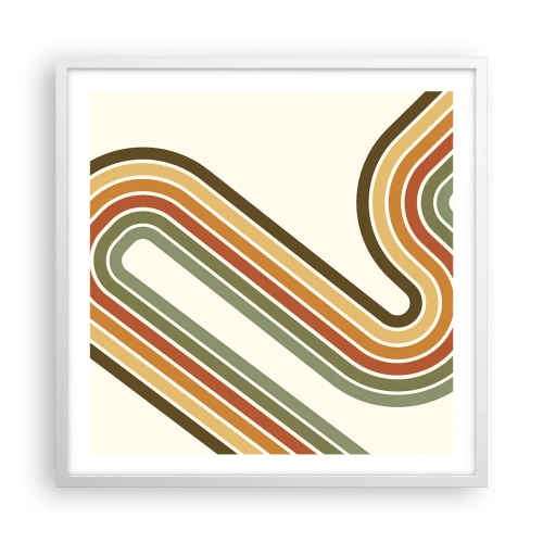 Póster en marco blanco - Zigzagueando hasta su destino - 60x60 cm