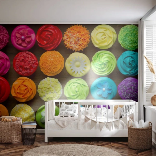 Fotomural Autadhesivo Deluxe Sticker - Cada uno diferente - todos deliciosos - Gastronomía, galletas coloridas, 3D - 250x175 cm