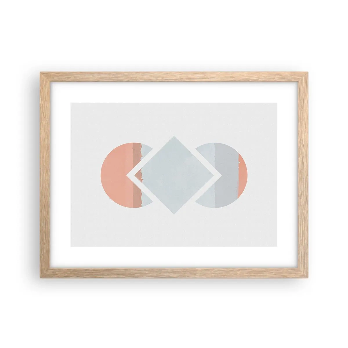 Póster en marco roble claro - Arte geométrico - 40x30 cm