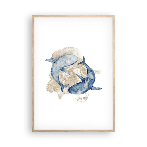 Póster en marco roble claro - ¿Amistad o amor? - 70x100 cm