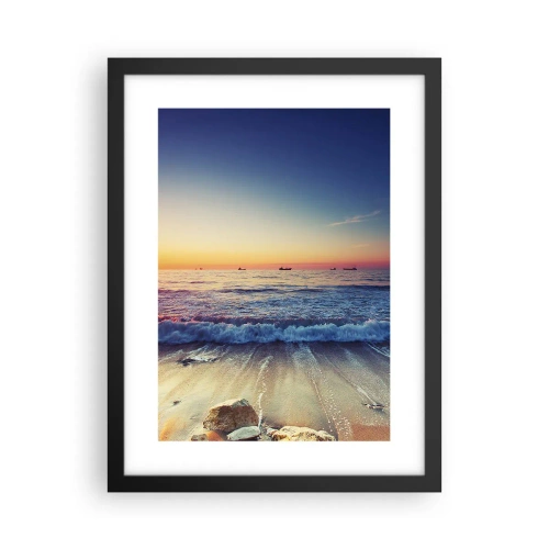 Póster en marco negro - ¿Y qué hay tras el horizonte? - 30x40 cm