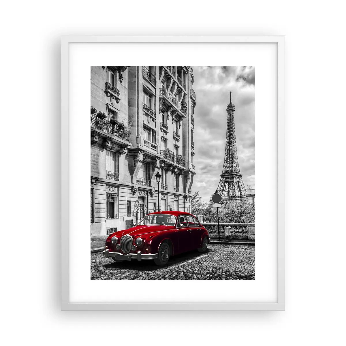 Póster en marco blanco - Un depredador en la ciudad - 40x50 cm