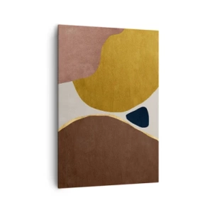 Cuadro sobre lienzo - Impresión de Imagen - Una composición abstracta con formas geométricas en colores cálidos. - 70x100cm - Abstracción - un lugar en el espacio - Decoración de pared moderna para salón y dormitorio ARTTOR