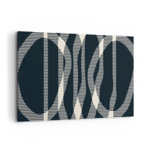 Cuadro sobre lienzo - Impresión de Imagen - Líneas geométricas en tonos claros sobre un fondo oscuro. - 100x70cm - Un intento de romper la oscuridad - Decoración de pared moderna para salón y dormitorio ARTTOR