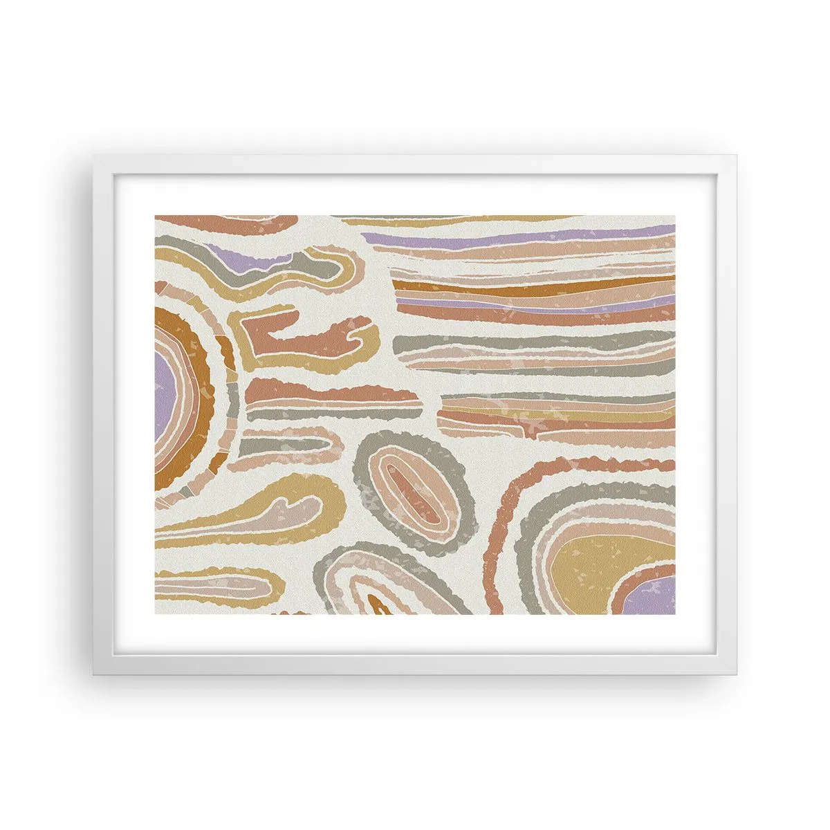 Póster en marco blanco - Cortes transversales llenos de color - 50x40 cm