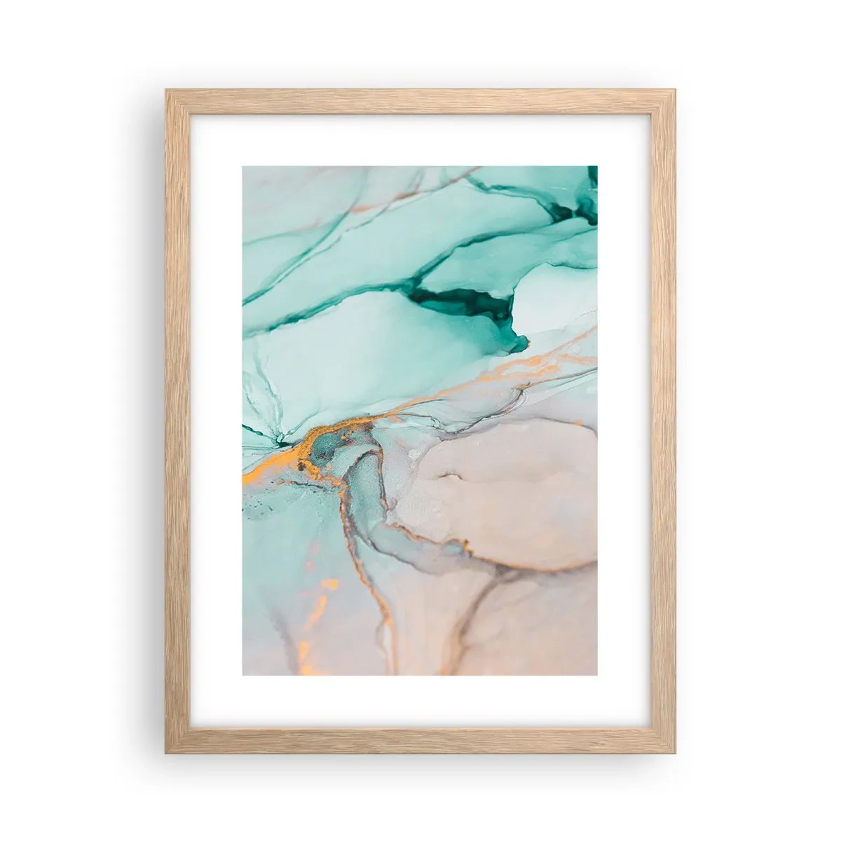 Póster en marco roble claro - Danza de formas y colores - 30x40 cm