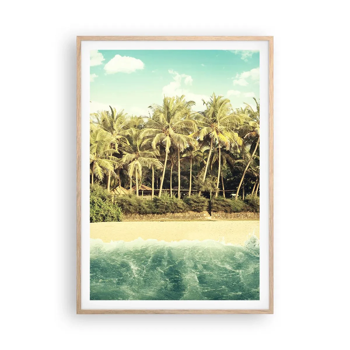 Póster en marco roble claro - ¿Qué tal aquí? - 70x100 cm