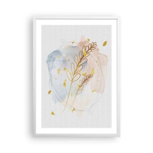 Póster en marco blanco - Ráfaga dorada - 50x70 cm