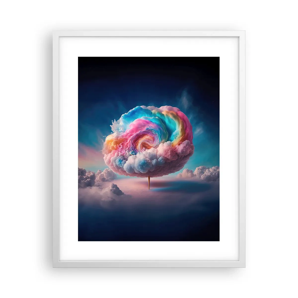 Póster en marco blanco - El sueño de un parque de atracciones - 40x50 cm