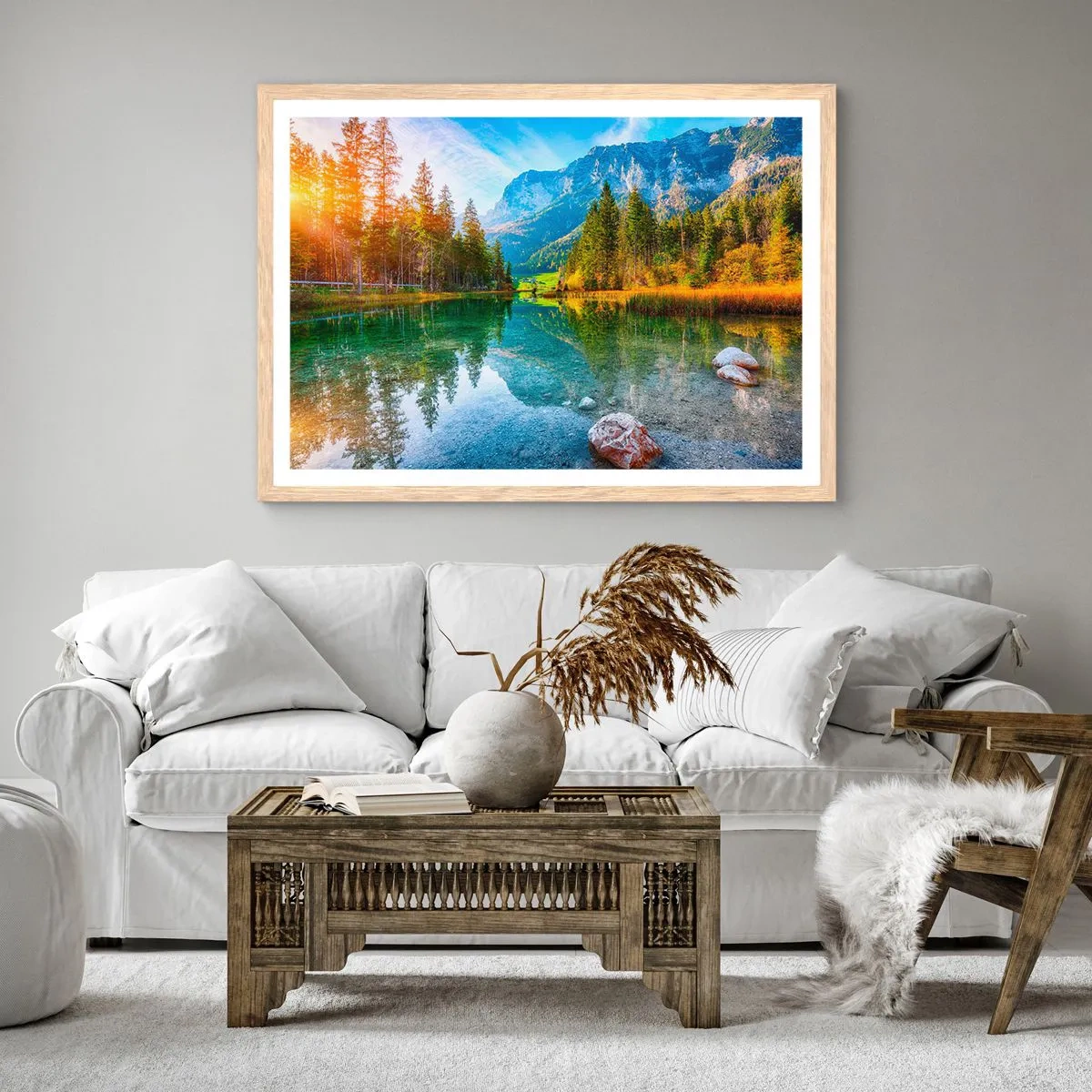Póster en marco roble claro - La dulzura del otoño - 100x70 cm
