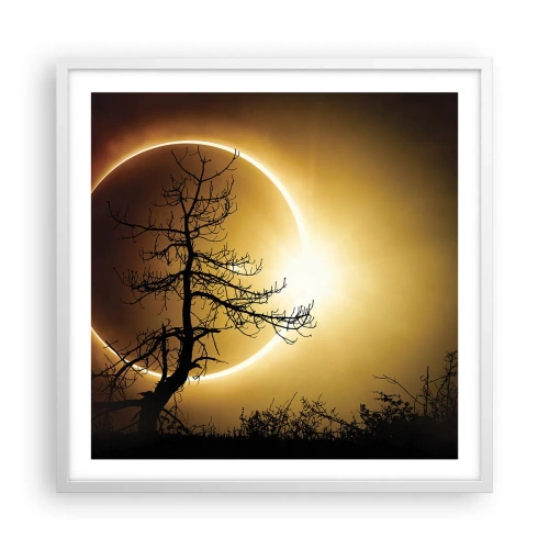 Póster en marco blanco - Eclipse total - 60x60 cm