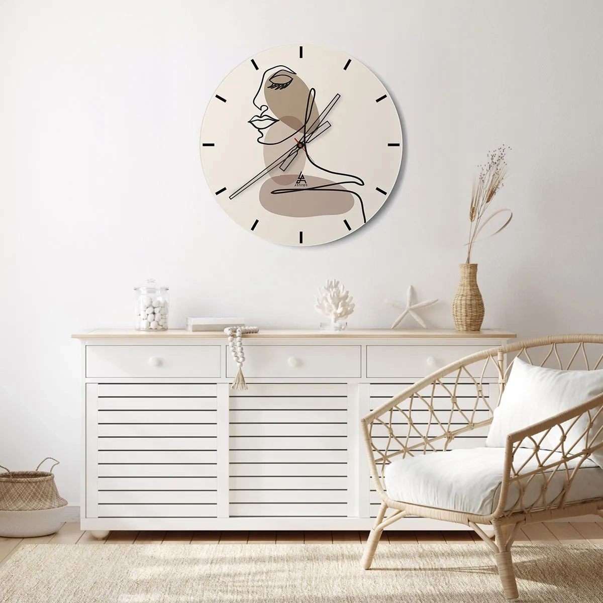 Reloj de pared - Reloj de vidrio - Escucharse a sí misma - 40x40 cm