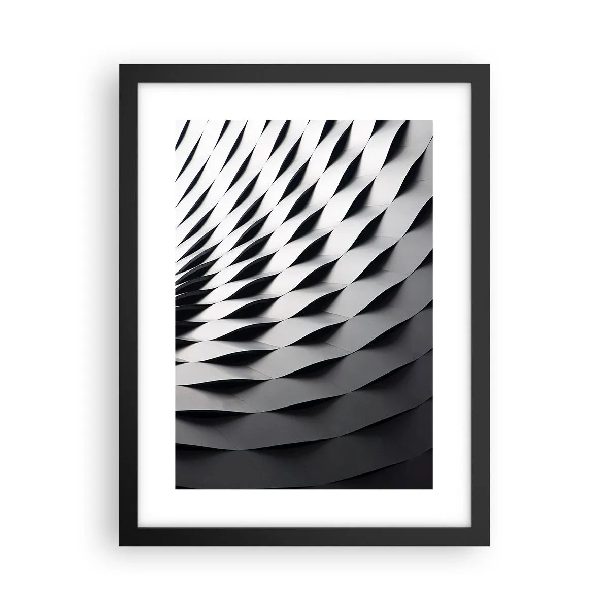 Póster en marco negro - En la superficie de las ondas - 30x40 cm