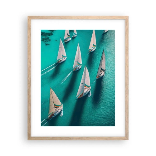 Póster en marco roble claro - En competición con el viento - 40x50 cm