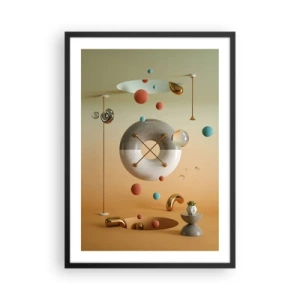 Póster en marco negro - Una composición abstracta de formas geométricas en colores cálidos. - 50x70cm - Todo puede suceder - Decoración de pared moderna para salón y dormitorio ARTTOR