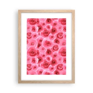 Póster en marco roble claro - Rosas abajo y arriba - 30x40 cm