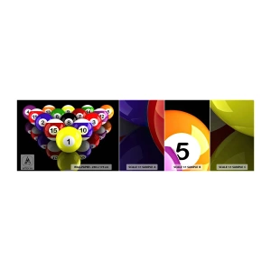 Muestra De Fotomural Standard Eco - Diferentes colores del juego - Deporte, Billar, bolas de billar - 100x30 cm