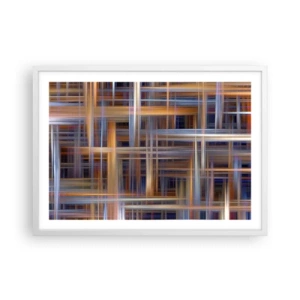 Póster en marco blanco - Tejido de luz - 70x50 cm