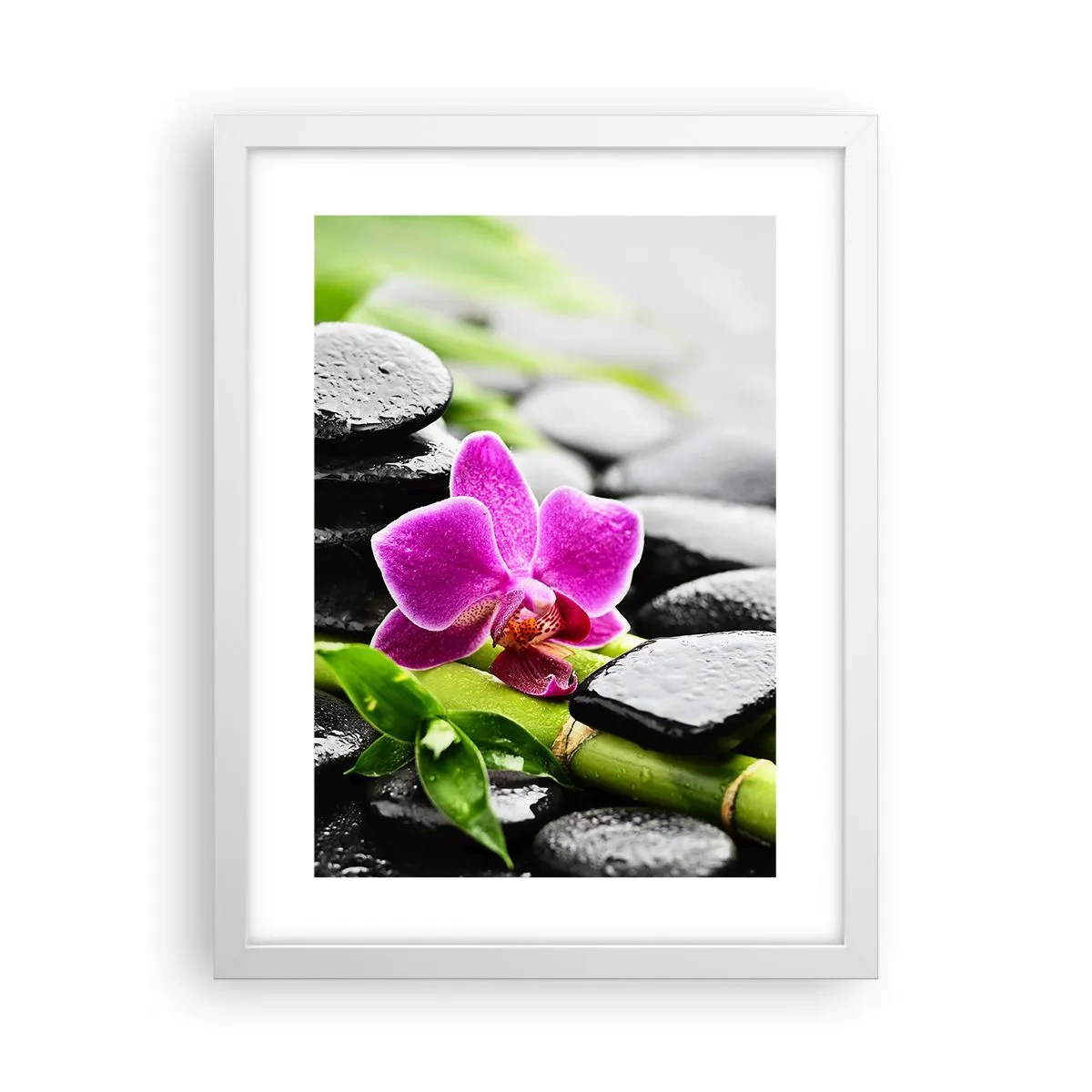 Póster en marco blanco - En equilibrio pacífico - 30x40 cm