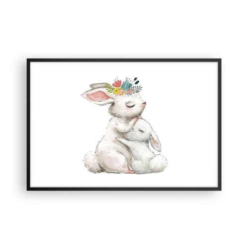 Póster en marco negro - En ningún lugar mejor que con mamá - 91x61 cm