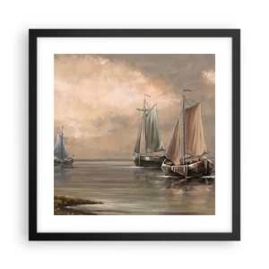 Póster en marco negro - El regreso de los marineros - 40x40 cm
