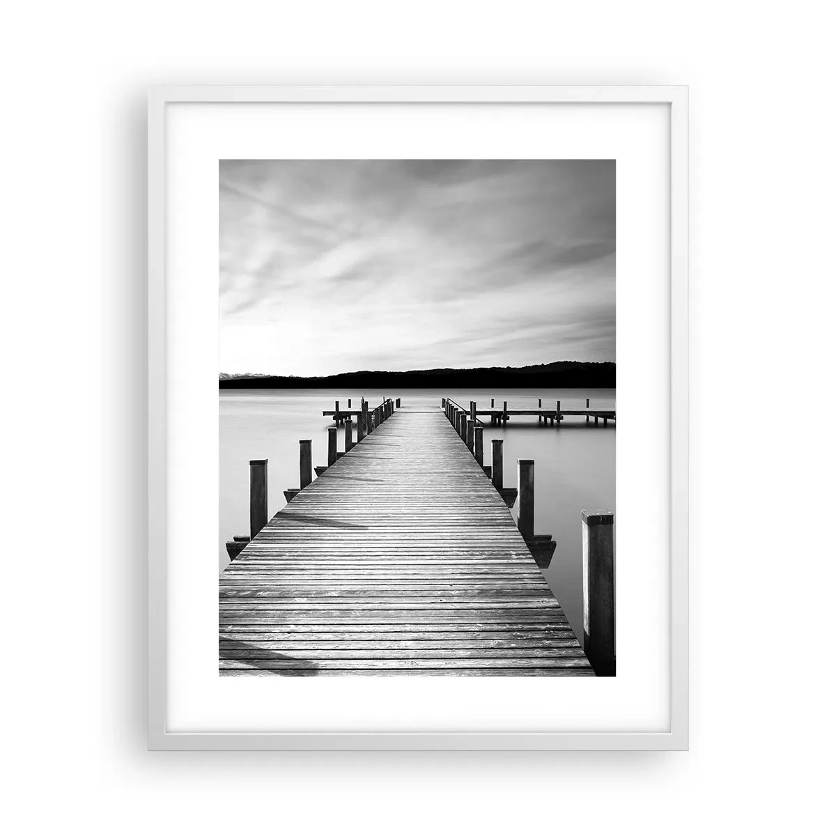 Póster en marco blanco - En el lago de la paz - 40x50 cm